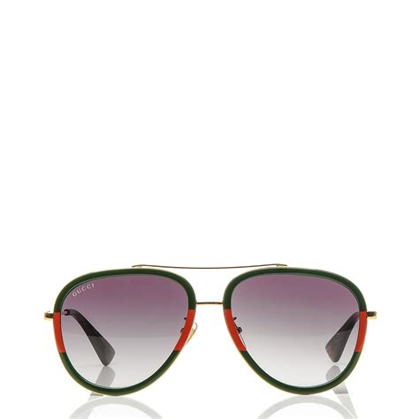 gucci sunglasses womens green and red|gucci aviator sunglasses on sale.